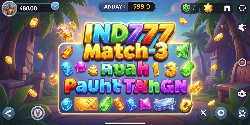 Tampilan seru gameplay Match-3 di IND777.