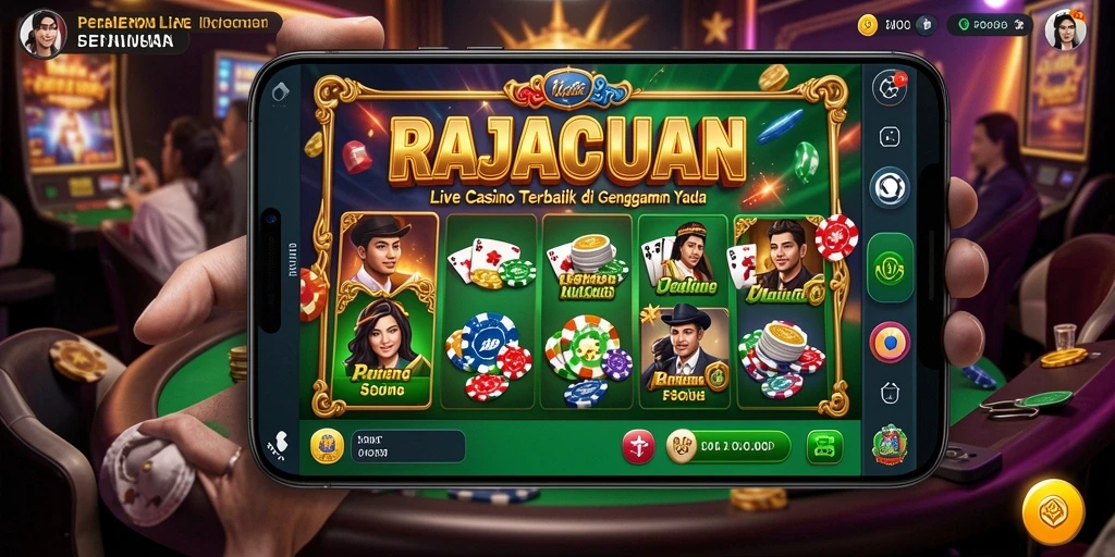 Tampilan gameplay Live Casino RAJACUAN yang mendebarkan dan interaktif.