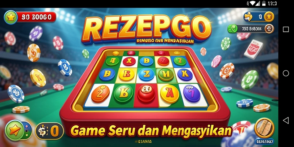 Tampilan antarmuka gameplay seru di REZEGO Bingo.