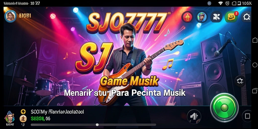 Tampilan dinamis gameplay SJO777 dalam permainan musik.