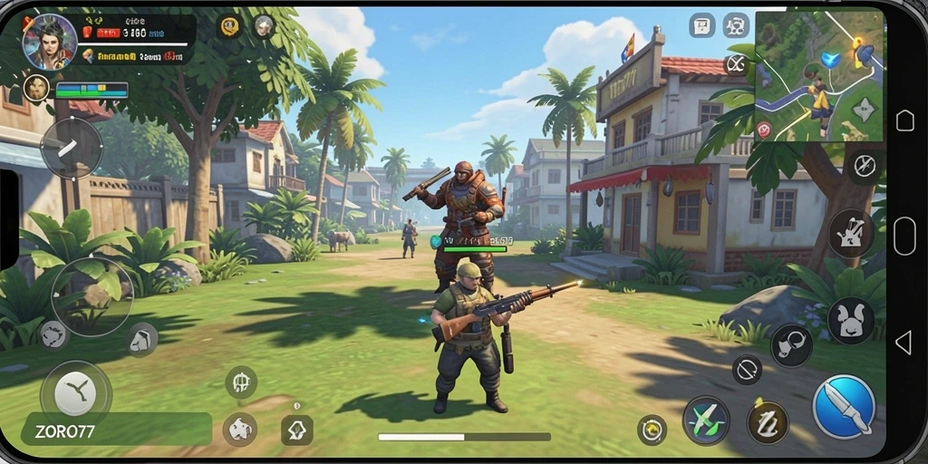 Tangkapan layar ZORO77 menampilkan gameplay yang seru dan grafis menarik.
