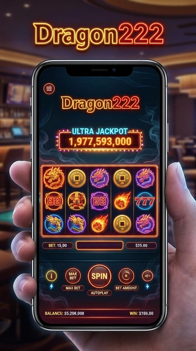 Tampilan awal aplikasi dragon222 yang menyenangkan.
